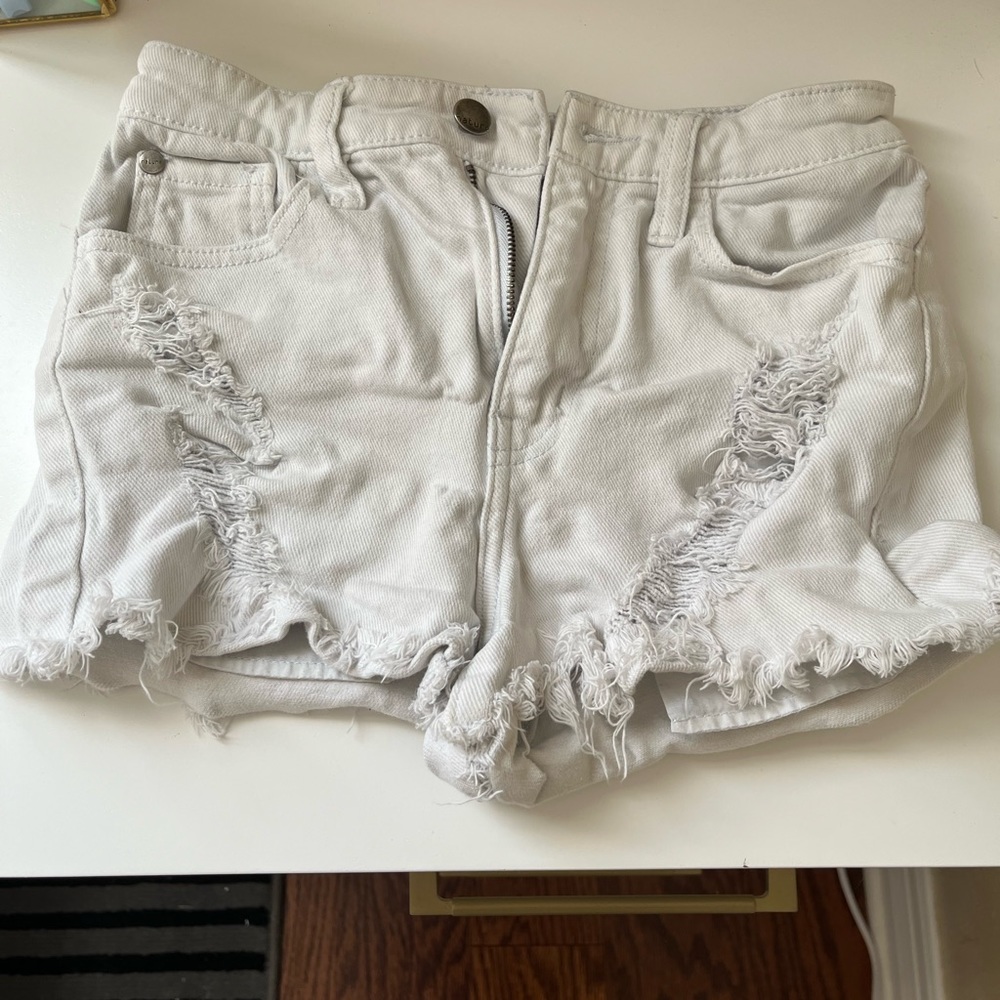 white jean shorts from a boutique near me!!